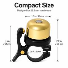 1pc Gold Bicycle Bell, Exquisite Compact Classic Manual Trigger Bell For Mountain And Road Bikes - Gold - View 2