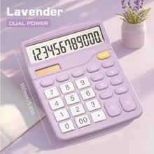 Cute Portable Solar Calculator: Mini Aesthetic Desk Essential, Suitable For Office Work, Financial Accounting And University Campus Study - Cotton Candy - View 1