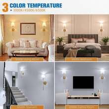 2 buah Lampu Dinding Bertenaga Baterai, Lampu Dinding Nirkabel Warna Emas dengan Kontrol Jarak Jauh, 9 Mode Warna, Lampu Dinding Isi Ulang, Cocok untuk Kamar Tidur dan Ruang Tamu - A - View 7