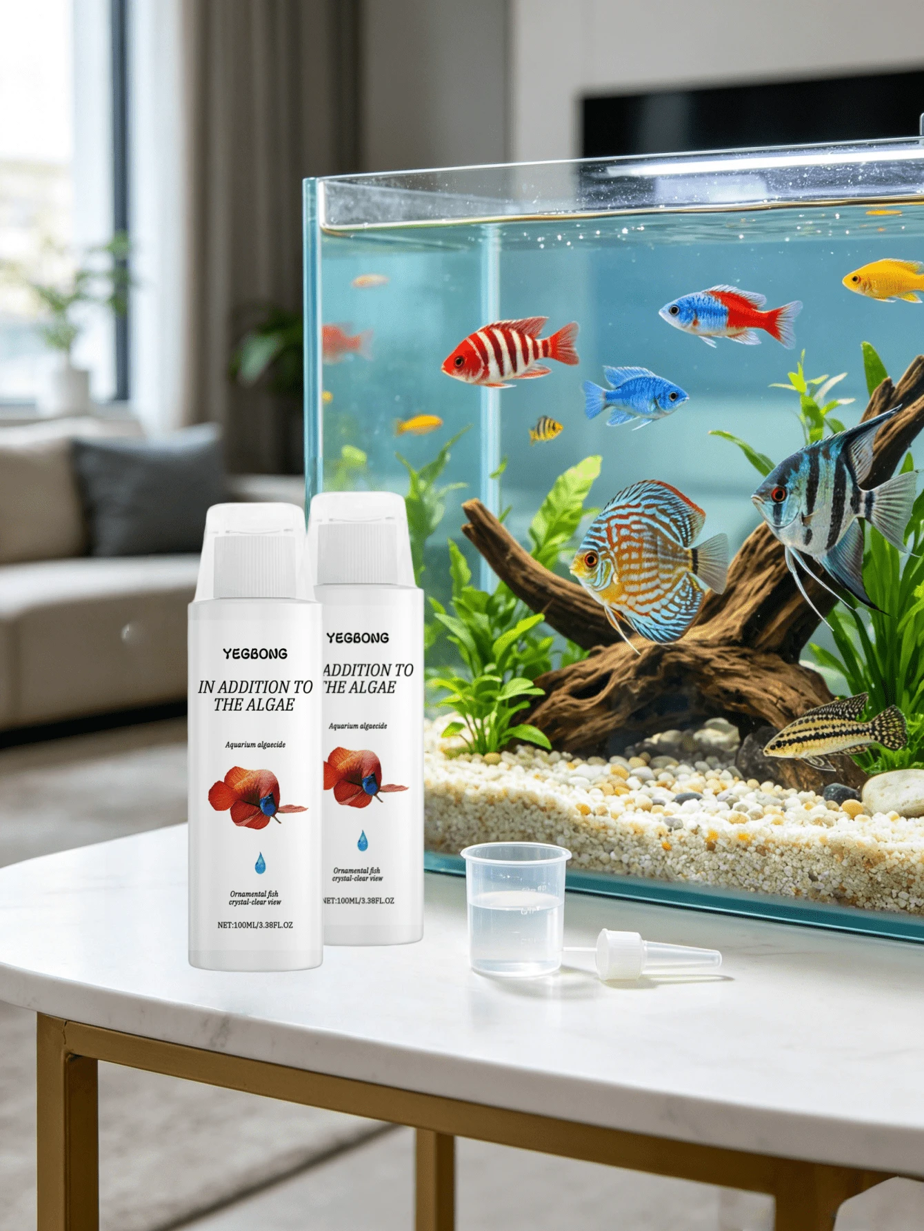 水族魚缸水質清潔除藻液 防苔劑 魚缸除藻 - 彩色 - 查看 1