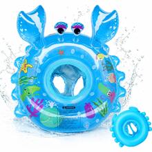Baby Inflatable Crab Swim Ring With Seat And Handles, Summer Pool Beach Water Toy For Infants And Toddlers - Multicolor - View 1