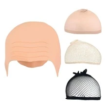 Bald Head Cosplay Accessory Set, Includes Latex Bald Cap And Nylon Wig Cap, Suitable For Halloween, Christmas, Carnival, April Fool's Day Party - View 5