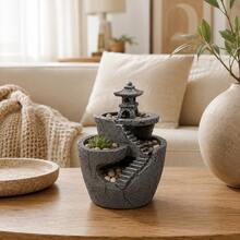 Zen Pagoda Succulent Plant Pot, Multi-Layer Mountain-Style Mini Cactus Planter, Resin Desktop Bonsai Pot, Home And Office Desk Decoration - Zen Pagoda Flower Pot - View 11