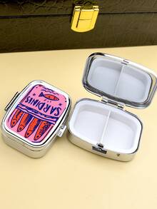 Vintage Fun Fish-Shaped Square Pill Box, Dual Compartment Design, Compact And Portable For Daily Medications And Vitamins, Suitable For Home, Travel, Also As A Unique Pocket/Wallet Gift, Applicable For Emergency Situations, Travel, Hiking And Other Emergency Rescue Occasions - Multicolor - View 14