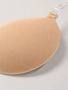 Halter Adhesive Bra For Women | Invisible Push-Up Non-Slip Breast Pads | Transparent Shoulder Strap Backless Lingerie | Apricot Seamless Comfortable Reusable - Recommended To Buy One Size Up - Apricot - View 8
