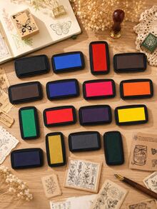 1 buah/3 buah Bantalan Tinta Warna-warni Vintage, Bantalan Tinta Berbasis Minyak Cepat Kering, Cocok untuk Scrapbooking, Perencana, Pembuatan Kartu, Stempel Buatan Tangan DIY - Bantalan tinta retro - View 3