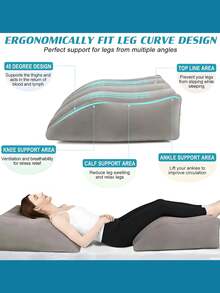 Sleek Inflatable Leg Elevation Wedge Pillows For Bed - Functional Body Pillow To Reduce Swelling Discomfort And Resting Fatigued Ankles. Multi-Functional Support Pillows For Fast Post-Operative Rehabilitation & Expectant Pregnant Women. - Multicolor - View 7