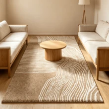 1 tapete retangular assimétrico com linhas castanho claro, tapete espesso, tapete felpudo, tapete decorativo, decoração de quarto, tapete pequeno, decoração para casa - Multicolorido - Ver 8