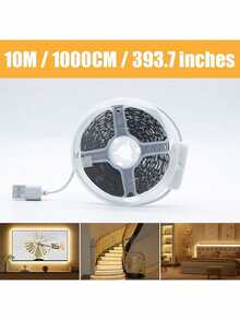 10m/5m/3m/2m/1m USB供電LED燈條，多功能可裁剪LED燈條，按鈕控制，暖白色，適用臥室、衣櫥、廚房櫥櫃裝飾，易安裝，完美適配臥室LED燈，理想的電視背光燈，適用客廳裝飾、辦公桌配件、旅行、露營、派對與生日禮物，客廳燈光，電競房氛圍裝飾 - 白色 - 查看 12