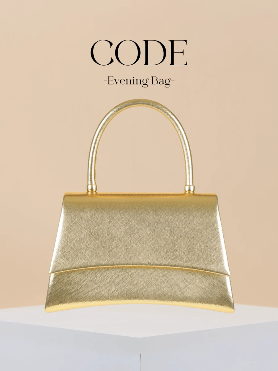 CODE 1件時尚金色棕櫚印花PU翻蓋手提包，附手機收納位，優雅商務女包，適合日常使用，手提包/肩背包/斜背包，完美適用婚禮/派對/舞會/宴會 - 金色 - 查看 1