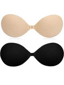 vfvQueen 1/2pcs Push-Up Adhesive Bra | Reusable Silicone Nipple Covers Suitable For Backless Outfits | Strapless Self-Adhesive Nipple Covers Suitable For Party Evening Dresses - Multicolor - View 10