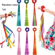 1/6 buah Tongkat Pita Tari Pelangi - Rumbai Elastis Genggam dengan Pegangan, Cocok untuk Kelas Musik, Senam, Hadiah Pesta, Hadiah Natal dan Hari Valentine, Pita Tari Ritmik - View 9