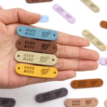 3/5/8/10/15/18/20/22/25Pcs Handmade Clothing Labels, Faux Leather Labels, Handmade Labels, DIY Hat Bag Clothing Accessories, Random Color - Multicolor - View 6
