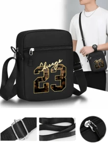 1pc/2pcs "Chicago 23" Gold Personalized Number Graphic Print Unisex Curved Brim Baseball Cap And Crossbody Bag, Street Fashion Outdoor Sports Baseball Cap And Bag, Adjustable, Gift For Yourself Or Friends - Multicolor - View 3
