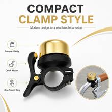 1pc Gold Bicycle Bell, Exquisite Compact Classic Manual Trigger Bell For Mountain And Road Bikes - Gold - View 3