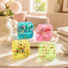 4 Colors Fruit Jelly Cube Squishy Toy, Soft Stress Relief Squeeze Toy, Fingertip Toy, Fun Gift For Teens And Adults - Multicolor - View 11