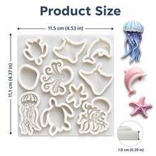 Ocean Series Resin Silicone Mold, Suitable For Making Pendants, Earrings, Accessories, Jewelry DIY Crafts, Also Suitable For Valentine's Day, Easter, Mother's Day And Other Holiday DIY Crafts. - White - View 8