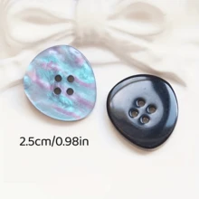 2/5/10入 時尚獨特樹脂漸層雷射彩色不對稱四孔鈕扣，適用於西裝、毛衣、羊毛大衣、衣物、鞋子、包包，手縫裝飾鈕扣 - 多色 - 查看 4