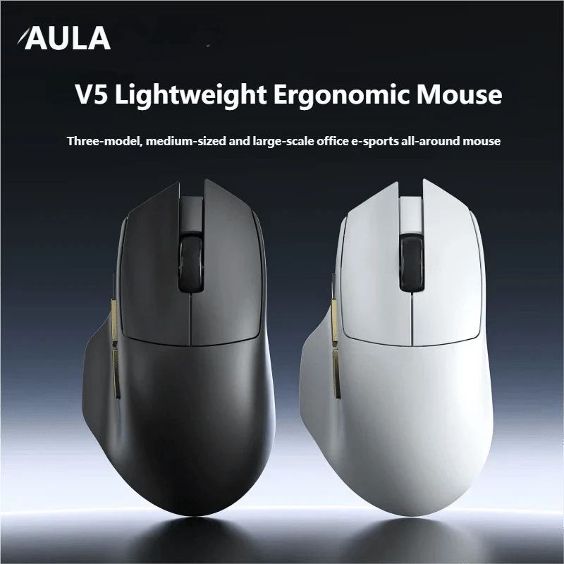 AULA V5 Gaming Mouse Medium Large Hand Ergonomics Lightweight Computer Mouse For Offce Game Three-Mode Wireless Bluetooth Wired E-Sports Wireless Mouse - View 1
