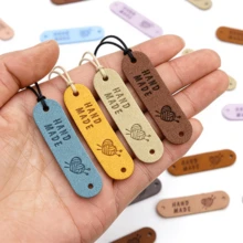 3/5/8/10/15/18/20/22/25Pcs Handmade Clothing Labels, Faux Leather Labels, Handmade Labels, DIY Hat Bag Clothing Accessories, Random Color - Multicolor - View 9