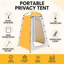 Portable Outdoor Changing Tent 1.2 X 1.2 X 1.85m Private Shower Tent, With Zipper Door, Support Poles, Ground Stakes And Storage Bag, Suitable For Camping, Beach, Poolside - A - View 4