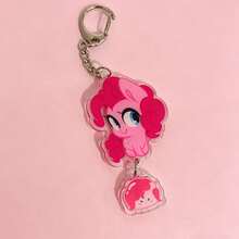 1pc My Little Pony Acrylic Keychain, Cute Pinkie Pie Fluttershy Twilight Rarity Dash Bag Charm, Cartoon Pendant, Xmas Halloween Gift For Girls Fans - Multicolor - View 11