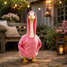 1 Piece Of 23 Inch Porch Goose Special Hooded Sweatshirt Without Model, Only Clothes Cute, Internet Famous, Courtyard Decoration Goose Changing Coat - Pink Goose Coat - View 6
