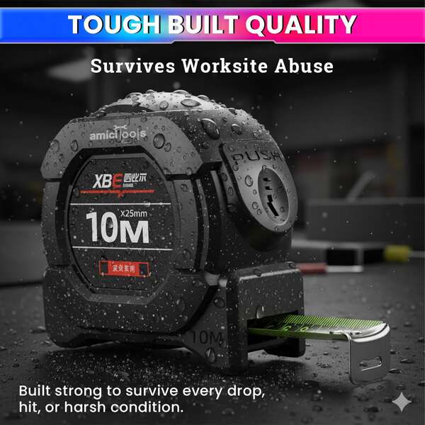 Fluorescent Steel Tape Measure - Self-Locking, Retractable, High Precision, Thickened, Wear-Resistant, Suitable For Night Work And Measurement Tasks