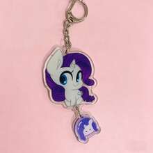 1pc My Little Pony Acrylic Keychain, Cute Pinkie Pie Fluttershy Twilight Rarity Dash Bag Charm, Cartoon Pendant, Xmas Halloween Gift For Girls Fans - Multicolor - View 7