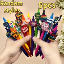 1~12pcs, Silicone Gel Ink Ballpoint Pens With Inspirational Quotes Design, Medium Tip, Durable Writing Tool, Suitable For Gifts, School, Office, Students, Employees, Back To School Supplies - A - View 7