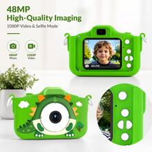 Cámara infantil con tarjeta de memoria de 64 GB y lector de tarjetas, 1080P HD, 48 MP, graba vídeos y ofrece cinco juegos. Regalo de cumpleaños para niños. - Multicolor - Ver 5