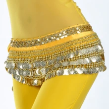 1 pieza Cadena de cintura con cuentas redondas pequeñas súper pesada, cadena de cintura de danza del vientre dorada, cinturón de cintura de danza del vientre, perfecta para danza del vientre, festivales, fiestas, ropa de playa, accesorios de playa para mujeres - Multicolor - Ver 23