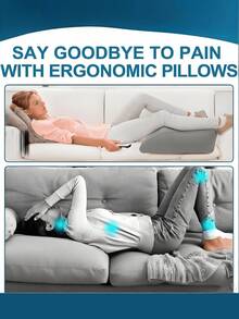 Sleek Inflatable Leg Elevation Wedge Pillows For Bed - Functional Body Pillow To Reduce Swelling Discomfort And Resting Fatigued Ankles. Multi-Functional Support Pillows For Fast Post-Operative Rehabilitation & Expectant Pregnant Women. - Multicolor - View 4