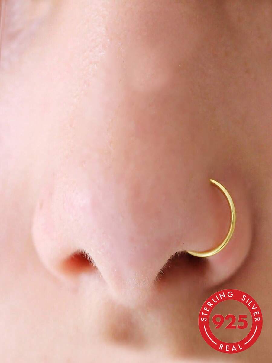 2入 8mm 純銀鼻環耳軟骨耳環 22G*0.65mm 穿耳飾品耗材