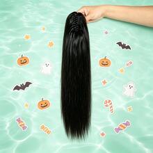 BINF Straight Claw Clip On Ponytail Hair Extensions 8-26 Inch Heat Resistant Human Hair Pony Tail Hair 1 Piece For Women Daily Party Easy Change Hair Style - Natural Black - View 4