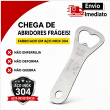 12, 6 ou 2 unidades Abridor De Garrafa Inox 304 Reforçado Profissional Para Bar Eventos E Revenda - 6 unidades - Visão 3