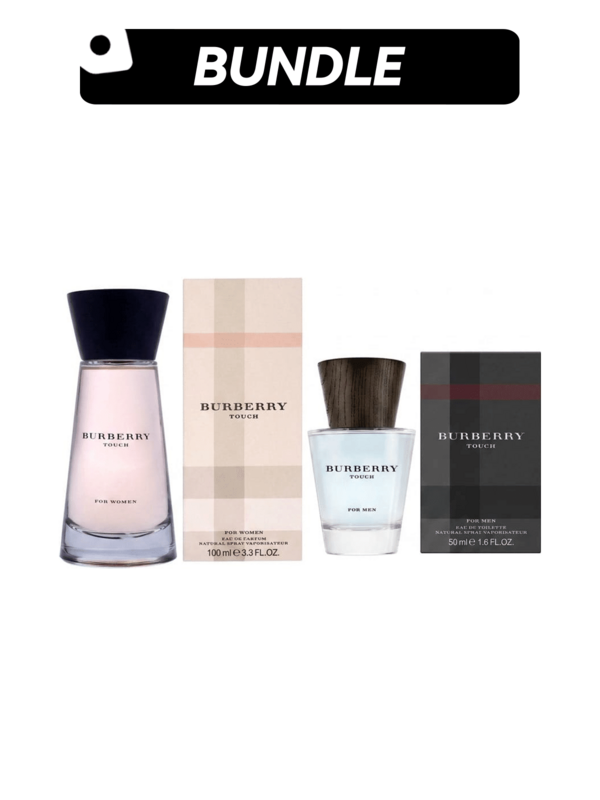 Burberry [Perfume Bundle]Touch Eau De Parfum Spray For Women+Touch Eau De Toilette Spray For Men EDP+EDT 3.3oz/100ml+1.6oz/50ml