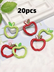 6pcs Cute Apple Shaped Keychain Clips, Suitable For Keychains, Water Bottle Lanyards, Dog Leashes, Bag Clasp Decorative Accessories - Multicolor - View 13