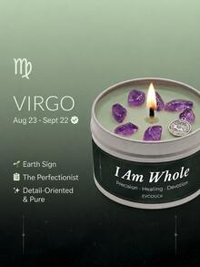 EVODUCK Virgo Zodiac Scented Candle 3oz, White Tea & Sage Fragrance Tin Candle, Astrology Birthday Gift, Suitable For Bedroom, Bathroom, Desk, Fashion Home Fragrance, Portable Travel Candle, Zodiac Decor Gift, Suitable For Women And Men, Cute Zodiac Series - Multi Scents - View 4