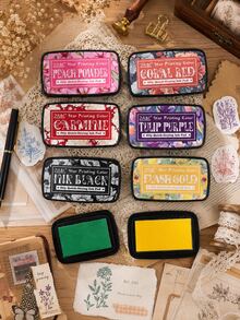 1 buah/3 buah Bantalan Tinta Warna-warni Vintage, Bantalan Tinta Berbasis Minyak Cepat Kering, Cocok untuk Scrapbooking, Perencana, Pembuatan Kartu, Stempel Buatan Tangan DIY - Bantalan tinta retro - View 2