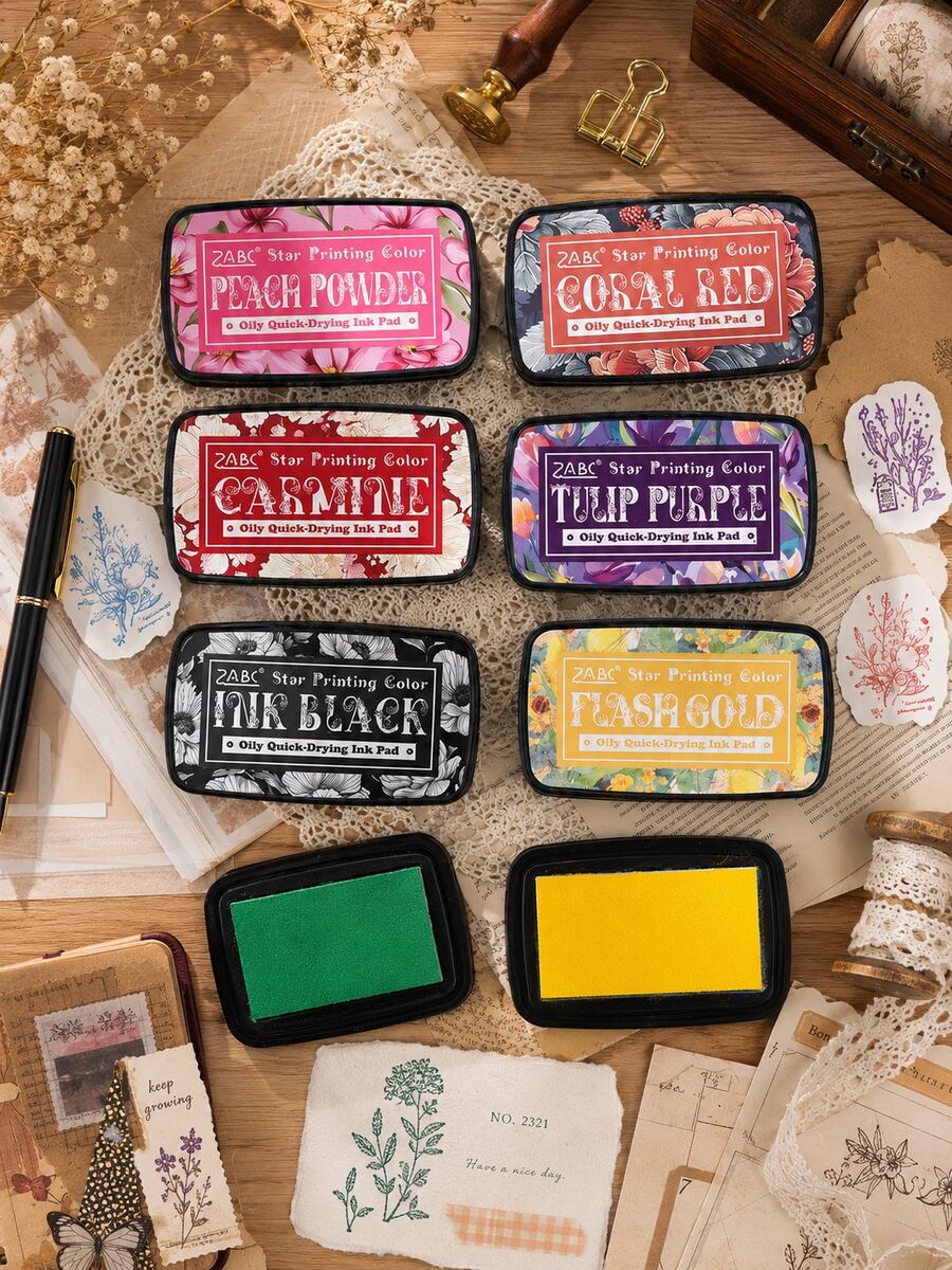 1 buah/3 buah Bantalan Tinta Warna-warni Vintage, Bantalan Tinta Berbasis Minyak Cepat Kering, Cocok untuk Scrapbooking, Perencana, Pembuatan Kartu, Stempel Buatan Tangan DIY