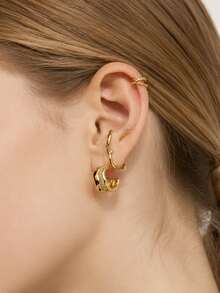 Fashion 925 Sterling Silver Women's Elegant Double-Layer Geometric Stud Earrings - Diamond - View 2