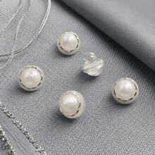 10 piezas Botones de flor de perla con vástago, botones decorativos de costura con borde dorado, adecuados para reparación de ropa DIY, reemplazo de botones de cárdigan, chaqueta y suéter - 10 unidades - Ver 12
