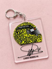 1Pc/9 Pcs F1 Formula Racing Helmet Pattern Keychain, Cool Sports Style Acrylic Asymmetrical Shape Metal Lobster Claw Clasp Practical Bag Charm Decoration Pendant, Suitable For Racing Fans Gathering, Watching Races, Boyfriend Gift, Backpack Car Key Decoration, Daily Outings And More - Multicolor - View 7