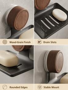 Suction Cup Draining Soap Holder, No-Drill Wall-Mounted Rust-Proof Metal Soap Rack, Easy Install Sponge Storage Tray, Universal For Bathroom, Shower, Kitchen, Multi-Functional Home Storage Decorative Accessory - Multicolor - View 11