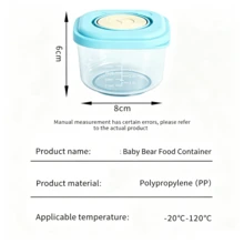 6 Pack 150ml Stackable Baby Food Storage Containers With Scale Vent Lid Portable Microwavable Snack Pots For Travel Nappy Bag - Multicolor - View 12