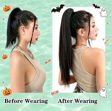 BINF 8-24 Inch Water Wave Hair Claw Ponytail Real Human Hair Extensions Heat Resistant Clip In Ponytail Quick Styling Hair Accessory For Ladies - Natural Black - View 6