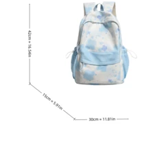 LECEY Mochila de gran capacidad para estudiantes de secundaria, preparatoria y universidad para mujeres - Azul - Ver 9