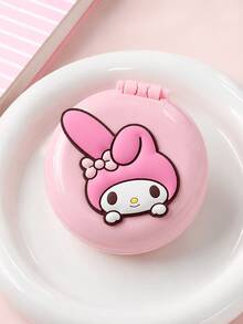 1件 MINISO Sanrio 正版授權 My Melody 夢幻可愛方形折疊梳子附鏡子，淺粉色口袋梳，適合日常化妝、快速補妝，閨蜜/情侶收藏首選 - 彩色 - 查看 4