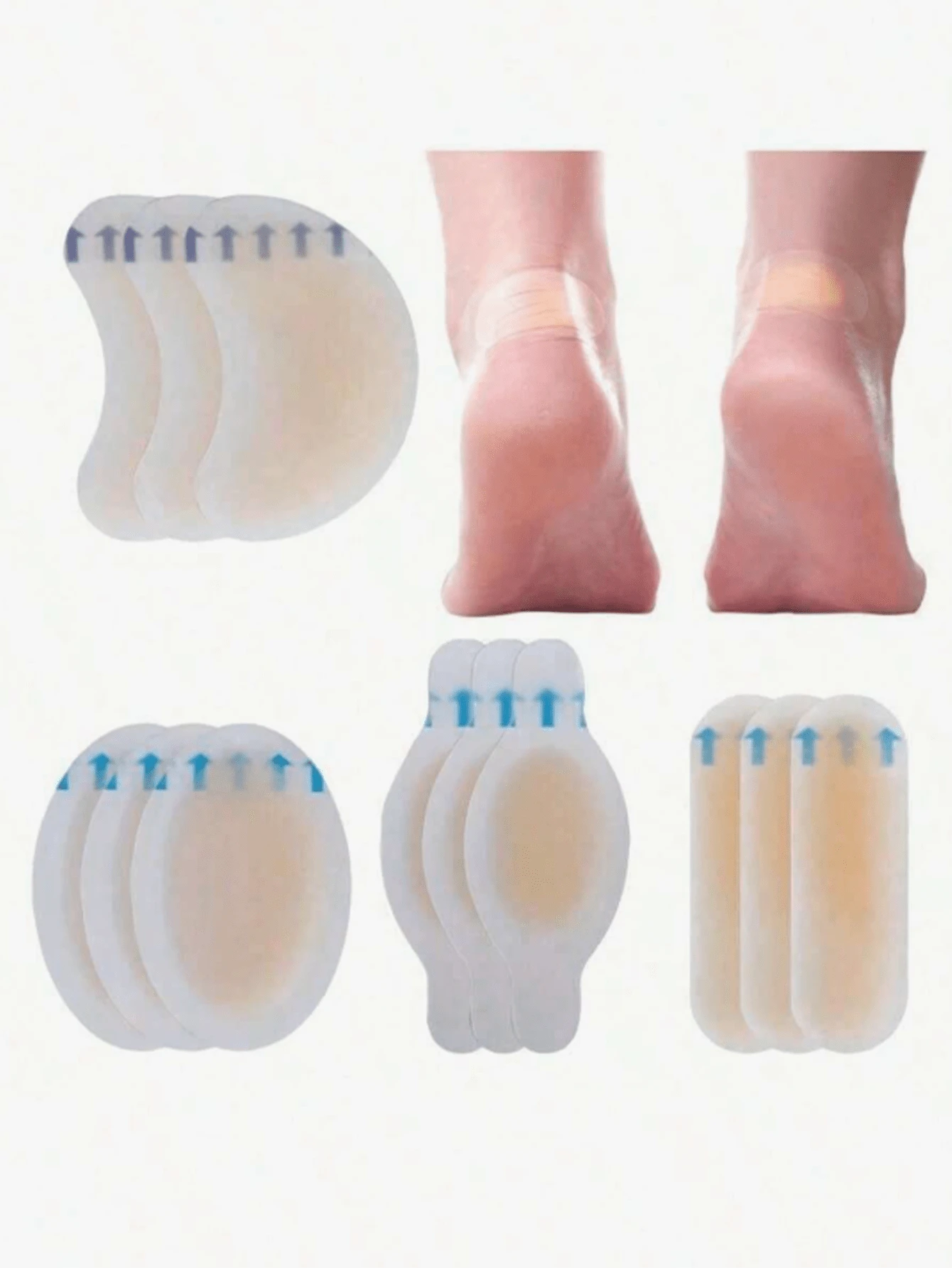 10/20pcs Multi-Shape Hydrocolloid Heel Blister Patches, Invisible Anti-Wear Foot Patches, Suitable For High Heels And New Shoes, Toe And Heel Cushion Patches, Daily Wear Waterproof Blister Patches - One Size - View 1